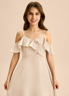 Azazie Kamilla Junior Klä av A-Line i Chiffong Av axeln image7