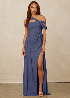 Christian Siriano Bridal for Azazie 1014 Bridesmaid Dresses Stormy A-Line Off the Shoulder Chiffon Dress image4