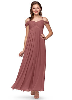 Azazie Kaitlynn Vestido de Flamenco de Gasa/ Chiffon de Acampanado con Vestidos sin tirantes image1