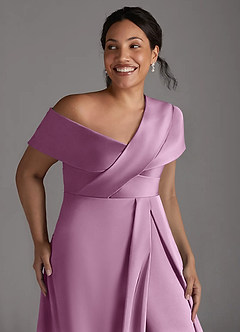 Azazie Milton Mother of the Bride Dresses Wisteria A-Line Pleated Stretch Satin Dress image13