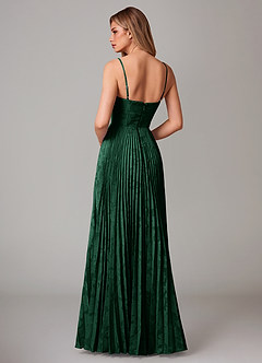 Azazie Akiko Bridesmaid Dresses Dark Green A-Line Sweetheart Neckline Floral Burnout Dress image2