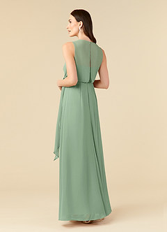 Azazie Marchioness Mother of the Bride Dresses Matcha A-Line Scoop Pleated Chiffon Dress image4