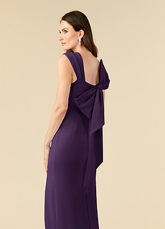 Azazie Ellen Kleider für die Brautmutter Etui Seitliche Cut-Outs Stretch-Krepp Kleid Pflaume image6