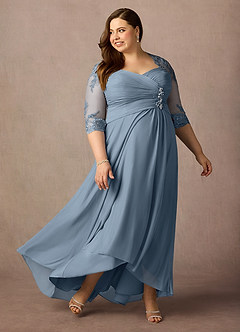 Azazie Anne Mother of the Bride Dresses Dusty Blue Sheath Sweetheart Sequins Lace Dress image12