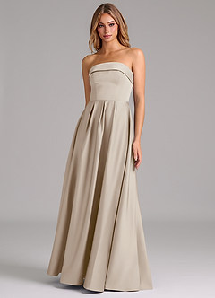 Azazie Lucienne Bridesmaid Dresses Frost A-Line Strapless Stretch Satin Convertible Dress image1