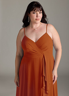 Azazie Akita Bridesmaid Dresses Paprika A-Line Chiffon Dress image9