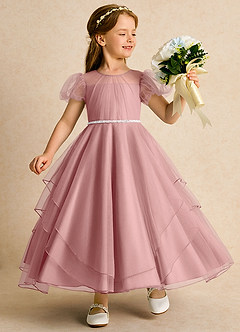 Azazie Duckie Flower Girl Klänningar Klänning Balklänning i Tyll Plisserad image1