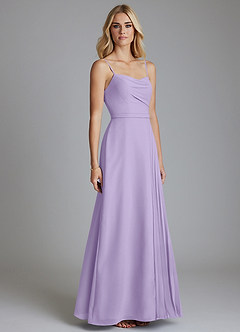 Azazie Celaena Final Sale Lilac A-Line Pleated Chiffon Dress image2