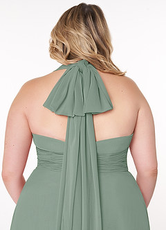 Azazie Fifi Robes de demoiselle d'honneur Robe Trapèze Convertible en Mousseline de soie Sans bretelles Sauge D'argent image14
