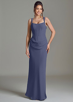 Azazie Niamh Bridesmaid Dresses Stormy Mermaid Corset Chiffon Dress image5