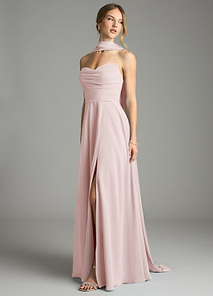 Azazie Ayla Abiti da Damigella Abito A-Line in Chiffon Scollo a Cuore Rosa Rossore image8