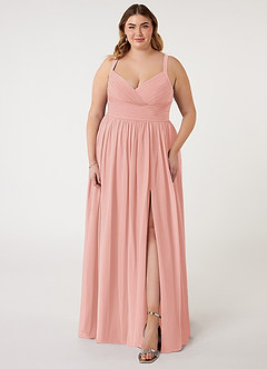 Azazie Chanel Bridesmaid Dresses Rosette A-Line Pleated Chiffon Dress image8
