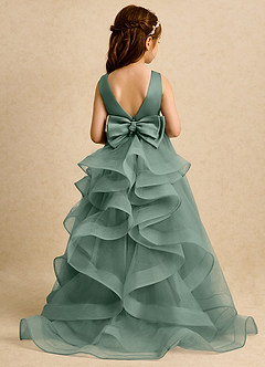 Azazie Lior Flower Girl Dresses Eucalyptus Ball-Gown Pleated Tulle Dress image1