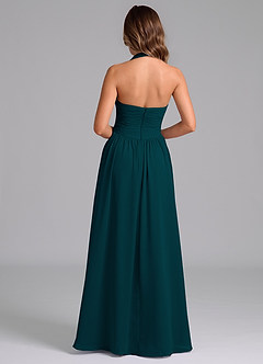 Azazie Darlyn Bridesmaid Dresses Pine A-Line Pleated Chiffon Dress image2