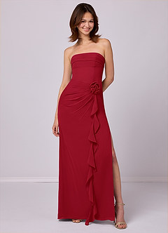 Barbie ♥ Azazie Bridesmaid Dresses Scarlet Sheath Strapless Chiffon Convertible Dress image1