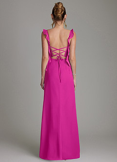 Azazie Jessamine Bridesmaid Dresses Fuchsia Mermaid Corset Chiffon Dress image7