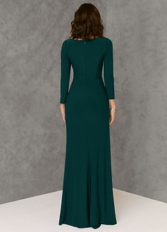 Azazie Safia Final Sale Black Sheath Long Sleeve Luxe Knit Dress image2