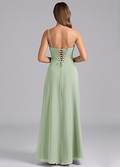 Azazie Valentine Bridesmaid Dresses Dusty Sage A-Line Corset Chiffon Dress image2