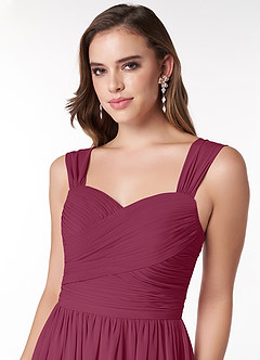 Azazie Zapheira Bridesmaid Dresses Mulberry A-Line Ruched Chiffon Dress image5