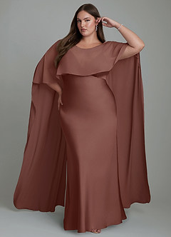 Azazie Stefania Bridesmaid Dresses Espresso A-Line Stretch Satin Dress image7