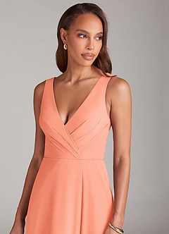 Azazie Nelly Bridesmaid Dresses Sunset A-Line Pleated Chiffon Dress image6