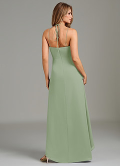 Azazie Yelena Bridesmaid Dresses Dusty Sage A-Line Ruched Chiffon Dress image6