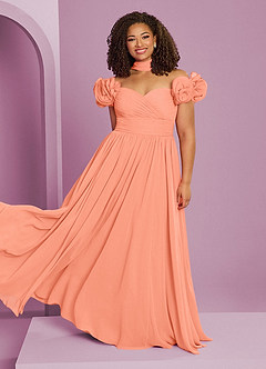 Barbie ♥ Azazie Bridesmaid Dresses Sunset A-Line Off the Shoulder Chiffon Convertible Dress image10