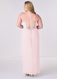 Barbie ♥ Azazie Bridesmaid Dresses Blushing Pink Sheath Corset Chiffon Dress image7