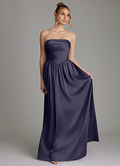 Azazie Zena Bridesmaid Dresses Stormy A-Line Strapless Stretch Satin Dress image4