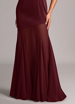 Azazie Uma Robes de demoiselle d'honneur Robe Sirène Convertible en Mousseline de soie Sans bretelles Cabernet image6