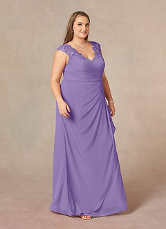 Azazie Gladys Kleider für die Brautmutter A-Linie Königin Anne Spitze Chiffon Kleid Tahiti image10