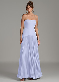 Azazie Yuliana Brautjungfernkleider A-Linie Schulterfrei Chiffon Kleid Lavendel image7