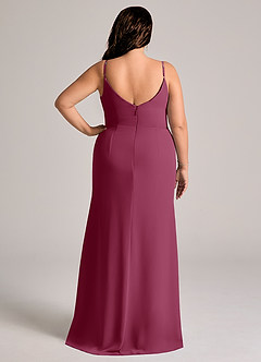 Azazie Deandra Bridesmaid Dresses Mulberry Mermaid Pleated Chiffon Dress image8