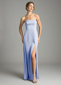Azazie Wren Bridesmaid Dresses Ice A-Line Strapless Stretch Satin Convertible Dress image2