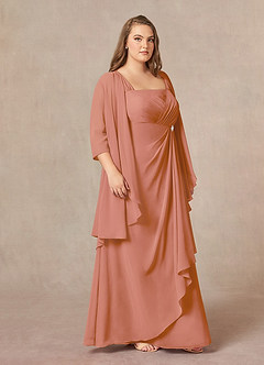 Azazie Weisz Mother of the Bride Dresses MAI TAI A-Line Square Neckline Pleated Chiffon Dress image9