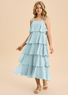 Azazie Shortcake Junior Mist A-Line Bow Chiffon Dress image1