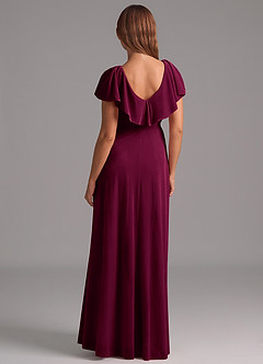 Azazie Lainey Robes de demoiselle d'honneur Robe Trapèze en velours Rayé Cabernet image3