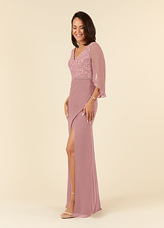 Azazie Laina Kleider für die Brautmutter Meerjungfrau-Linie Spitze Chiffon Kleid Altrosa image2