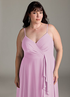 Azazie Akita Abiti da Damigella Abito A-Line in Chiffon Rosa Confetto image9