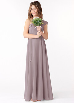 Azazie Eletta Junior Dusk A-Line Ruched Chiffon Dress image1