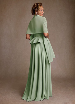 Azazie Josabeth Mère de la mariée Robes Robe Trapèze en Mousseline de soie Plissée Vert Sauge image3