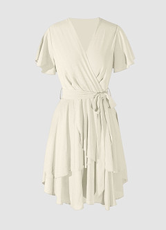 Downright Darling Ivory Ruffled Short Sleeve Mini Dress image6