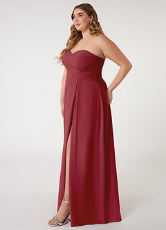 Azazie Arabella Allure Bridesmaid Dresses Pomegranate A-Line Sweetheart Neckline Chiffon Convertible Dress image12