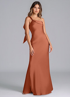 Azazie Driea Brudtärnklänningar Klä av Sjöjungfru i Stretch Satin Ena axeln Cederros image7