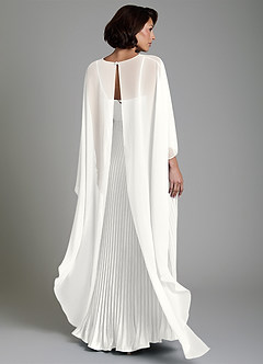Azazie Micah Vestidos de damas de honor Vestido Blanco de Satén Elástico de Línea A Convertible con Corsé image2