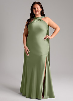 Azazie Kinsley Kleider zum Anprobieren zu Hause Meerjungfrau-Linie Seitliche Cut-Outs Stretch-Satin Kleid Schwarz image7