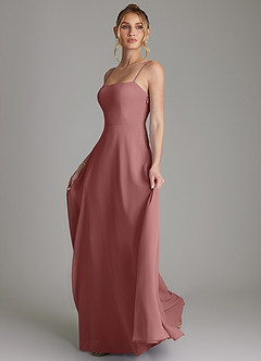 Azazie Elita Bridesmaid Dresses Desert Rose A-Line Pleated Chiffon Dress image6
