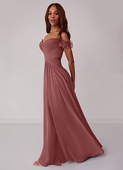 Barbie ♥ Azazie Bridesmaid Dresses Amethyst A-Line Off the Shoulder Chiffon Convertible Dress image3