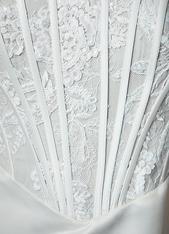 Azazie Yamelle Wedding Dresses Diamond White Mermaid Off the Shoulder Satin Dress image5