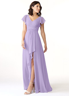 Azazie Omari Bridesmaid Dresses Lilac A-Line Chiffon Dress image4